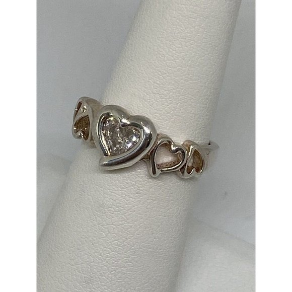 925 STERLING SILVER RING WITH CZ   SIZE  6.75  - Picture 2 of 10